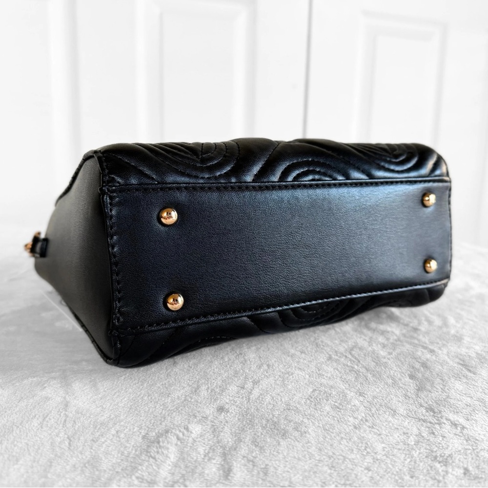 NWT Valentino Orlandi Mini Kayla Quilted Tote – Black Vegan Leather - Picture 7 of 12